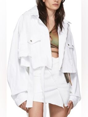 Ottolinger White Denim Jacket Size Medium